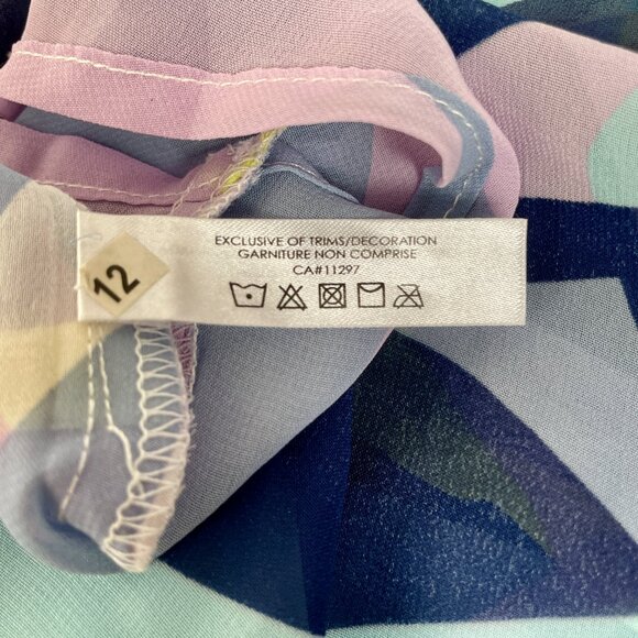 La Vie En Rose Flowy Swimsuit Beach Coverup Blue Yellow Purple, Size S - Picture 8 of 9